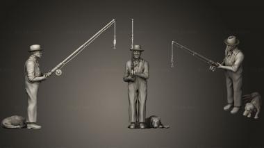 Figurines of people fishermen10 3d model